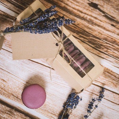 Dėžutė Eco Macarons su skaidriu langeliu