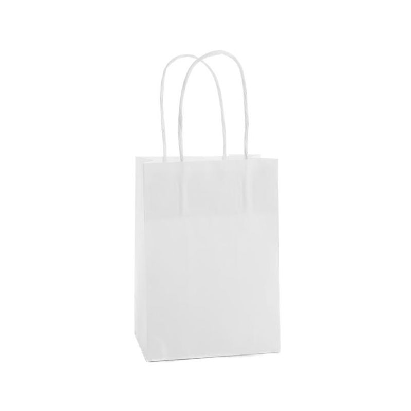 Baltas maišelis Twist rankenėlės Kraft popierius