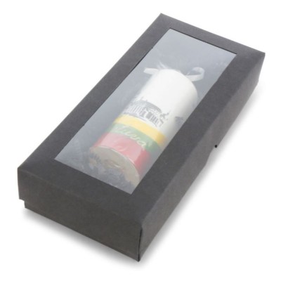 Dėžutė juoda iš kartono su langeliu 200 x 90 x 30 mm