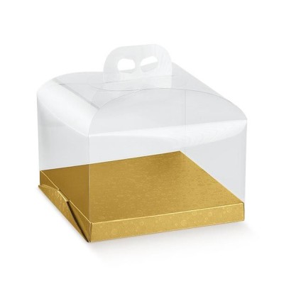 Skaidri dėžutė Portapanettone su auksiniu įdėklu