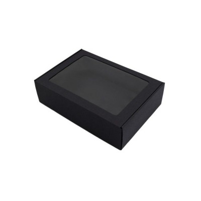Dėžutė MS su skaidriu langeliu juoda