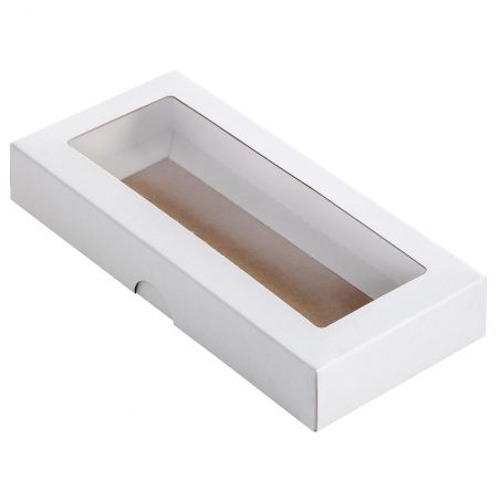 Dėžutė balta iš kartono su langeliu 200 x 90 x 30 mm Dėžutė balta iš kartono su langeliu 200 x 90 x 30 mm