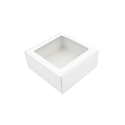 Dėžutė su skaidriu langeliu greito uždarymo balta