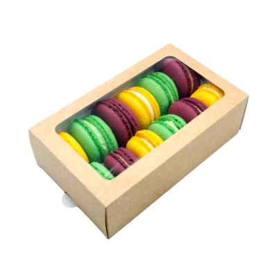 Dėžutė Eco Macarons su skaidriu langeliu