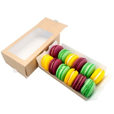 Dėžutė Eco Macarons su skaidriu langeliu