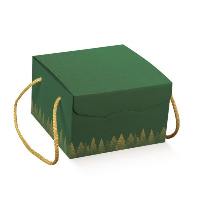 Kalėdinė dėžutė su medžiaginėmis rankenėlėmis